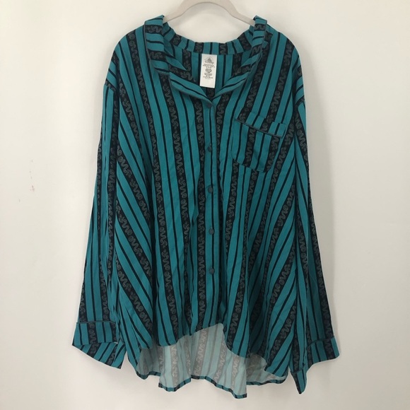 NWOT Disney’s 2X Haunted Mansion Pajamas torrid 0647 teal snake stripe challis - Picture 2 of 15